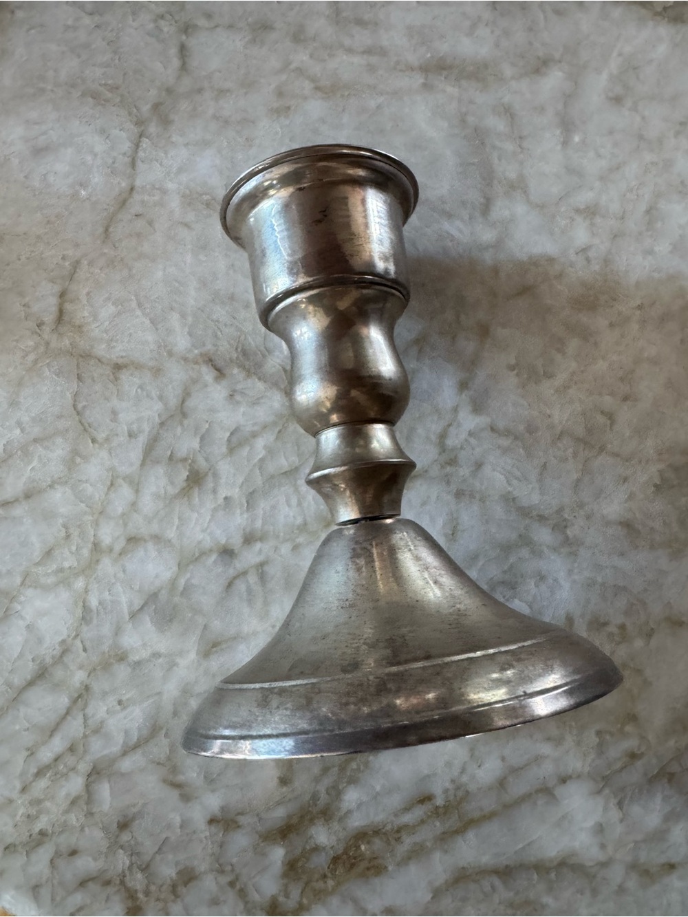 Vintage Silver-Tone Candlestick Holder